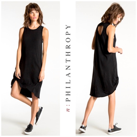 NWT N:Philanthropy Black Cat “Boo” Tank Dress - Picture 3 of 11